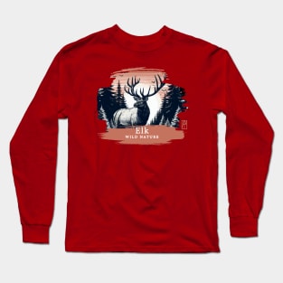 Elk - WILD NATURE - ELK -11 Long Sleeve T-Shirt